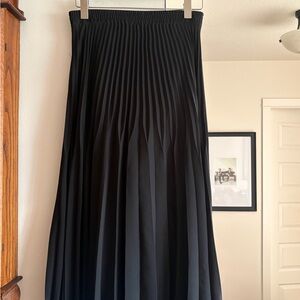 Max Studio Black A-Line Pleated Skirt